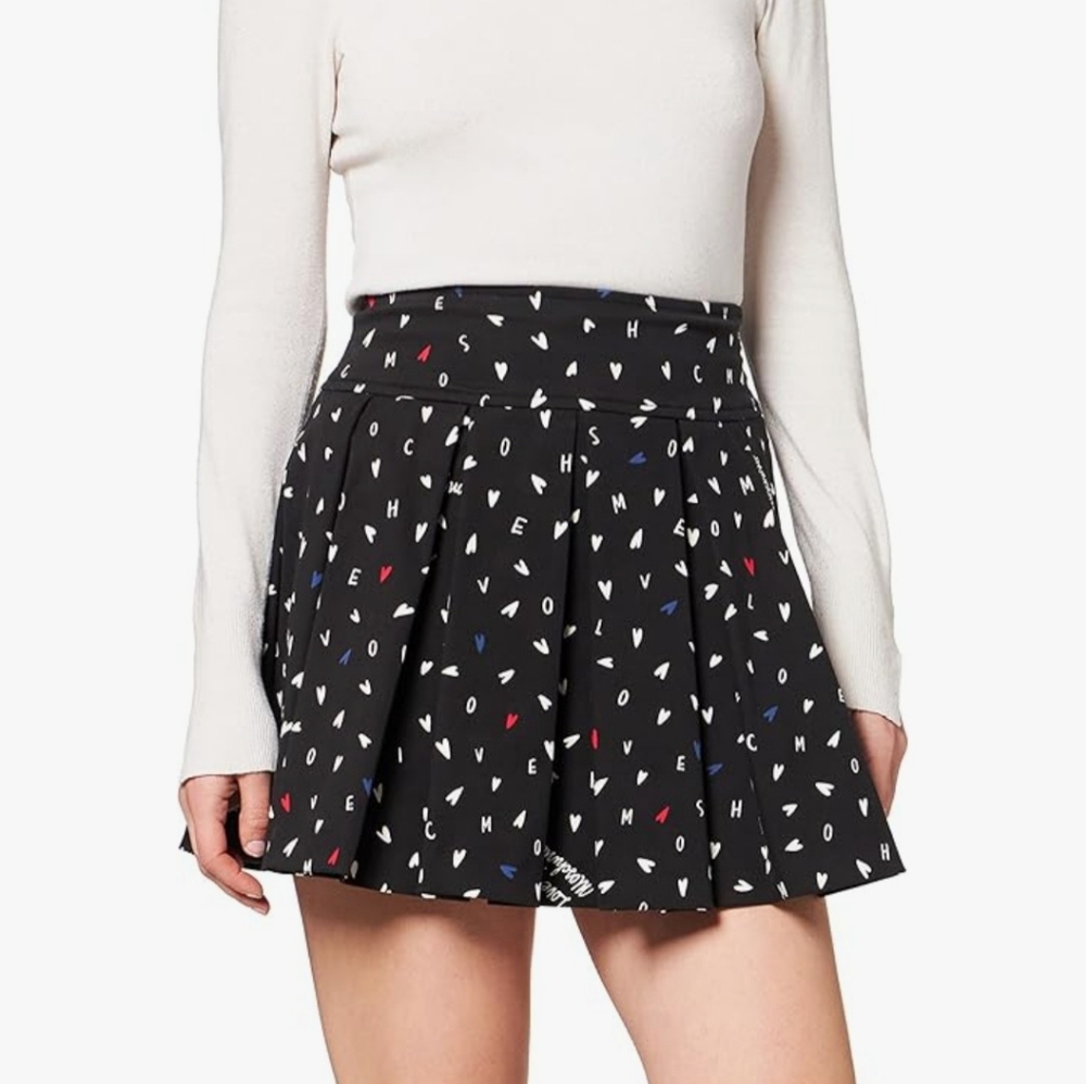 Moschino Black and White Mini Skater Skirt